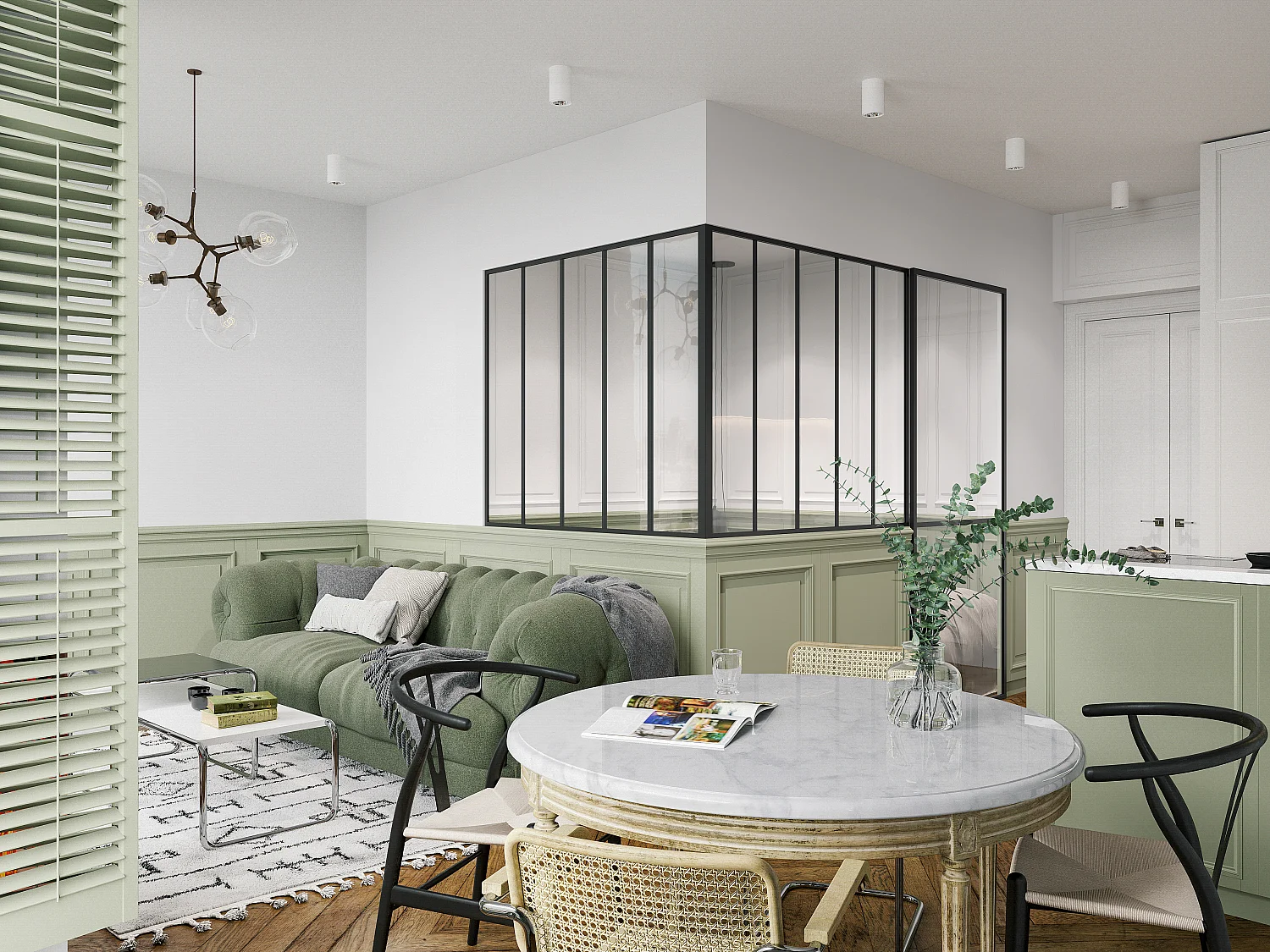 Verrière d'angle d'atelier en aluminium thermolaqué - L150 x L150 x H130 - Noir - BAYVIEW