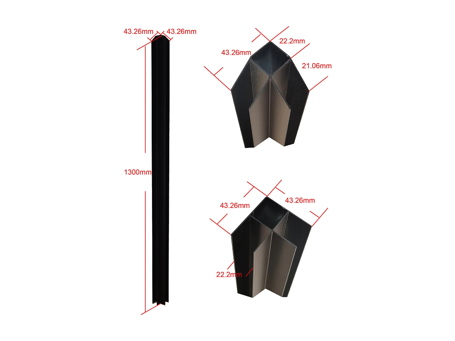 Verrière d'angle d'atelier en aluminium thermolaqué - L210 x L150 x H130 - Noir - BAYVIEW