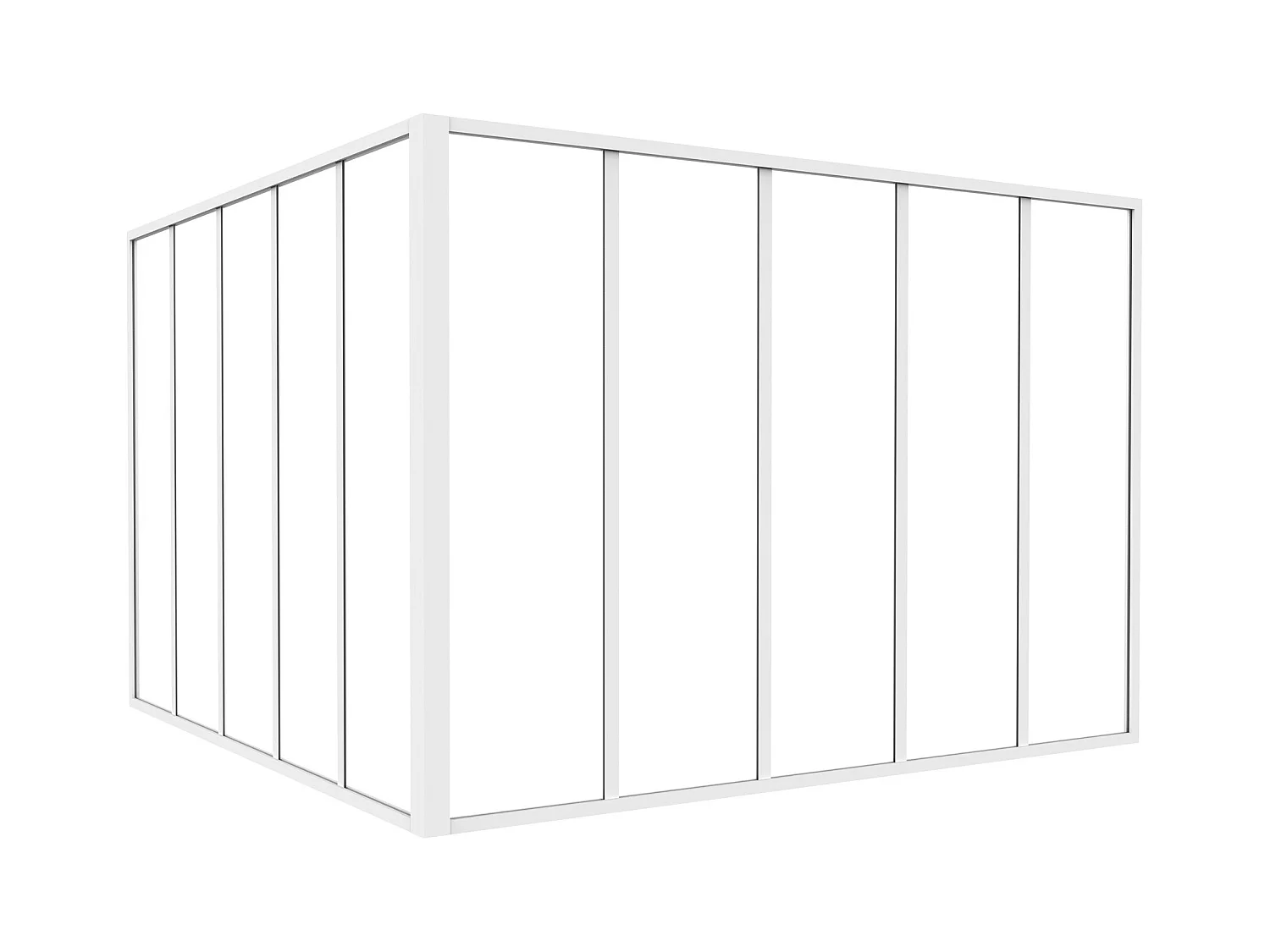 Vetrata angolare L150 x L150 x H105 in Alluminio termolaccato Stile atelier Bianco - BAYVIEW