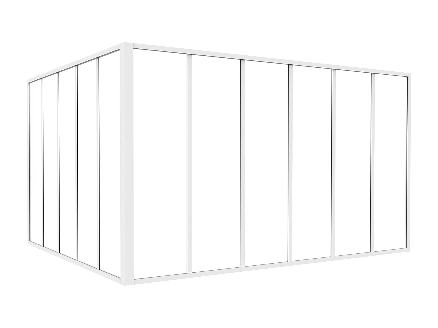 Divisória de canto de atelier em alumínio termolacado C180 x L150 x A105 cm branco - BAYVIEW