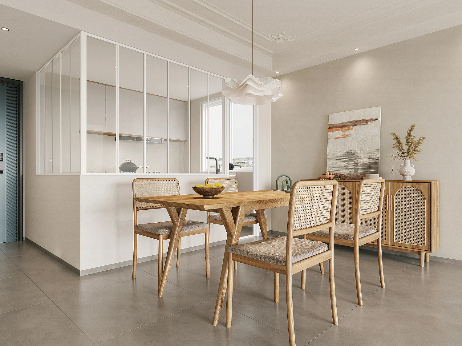 Glazen hoekbinnenraam met industriële stijl van gepoedercoat aluminium – L180 x L150 x H130 – Wit – BAYVIEW