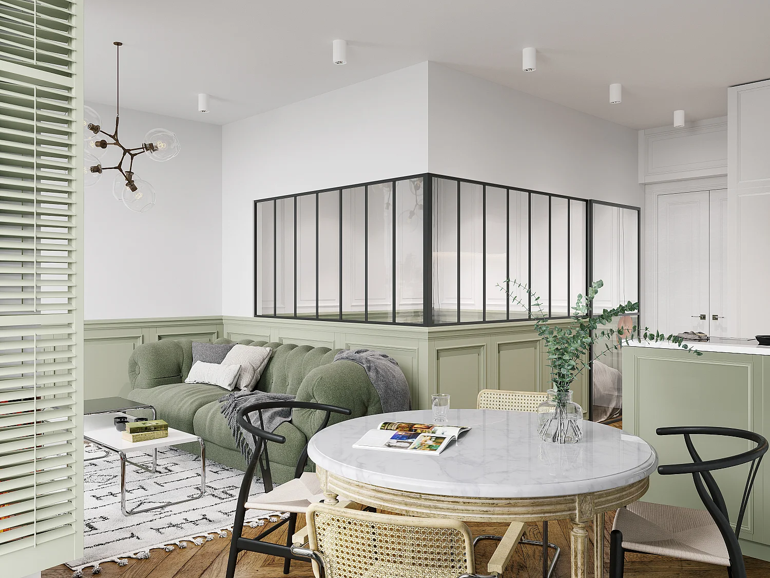 Verrière d'angle d'atelier en aluminium thermolaqué - L210 x L210 x H105 - Noir - BAYVIEW