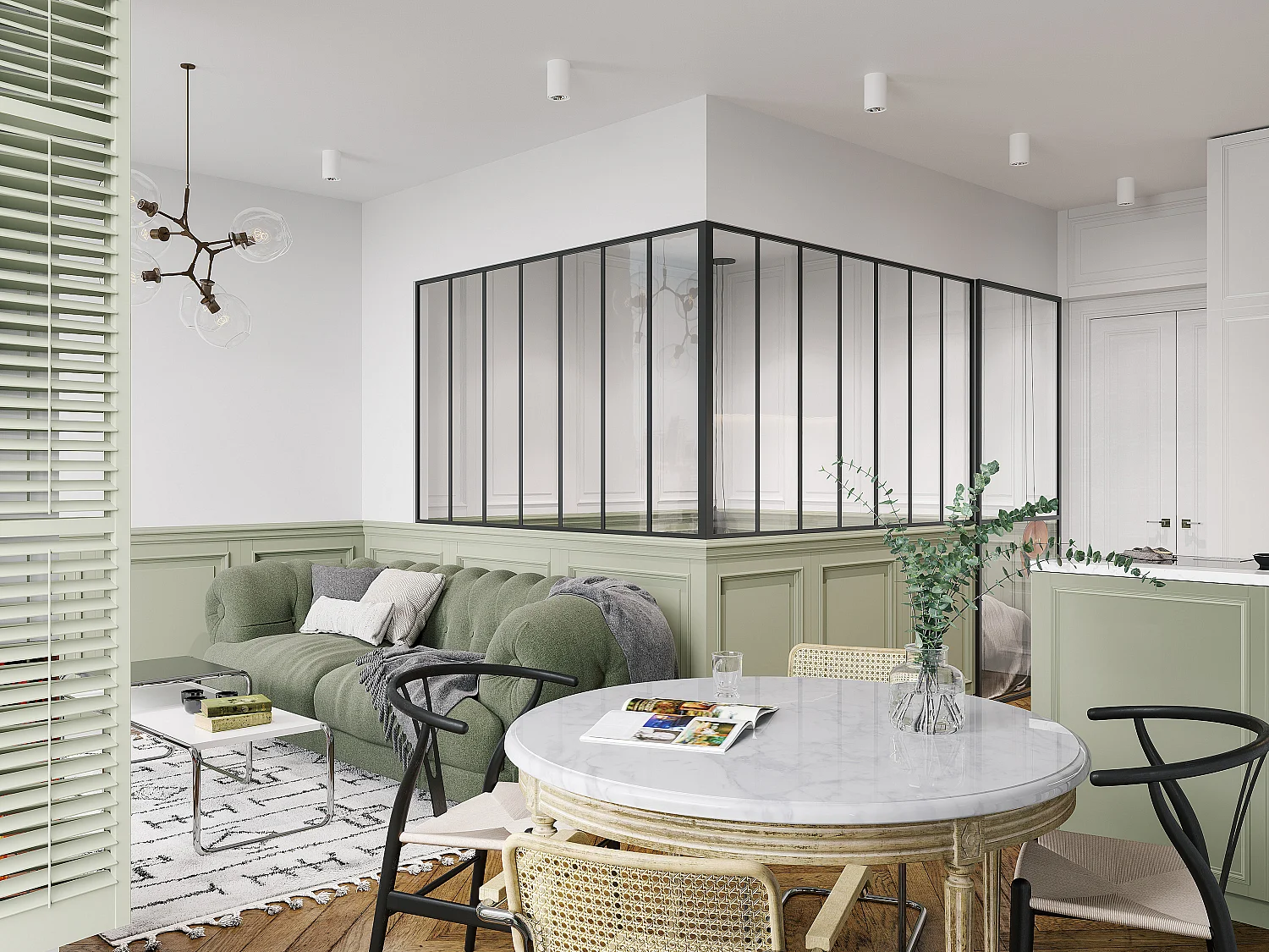 Verrière d'angle d'atelier en aluminium thermolaqué - L210 x L210 x H130 - Noir - BAYVIEW