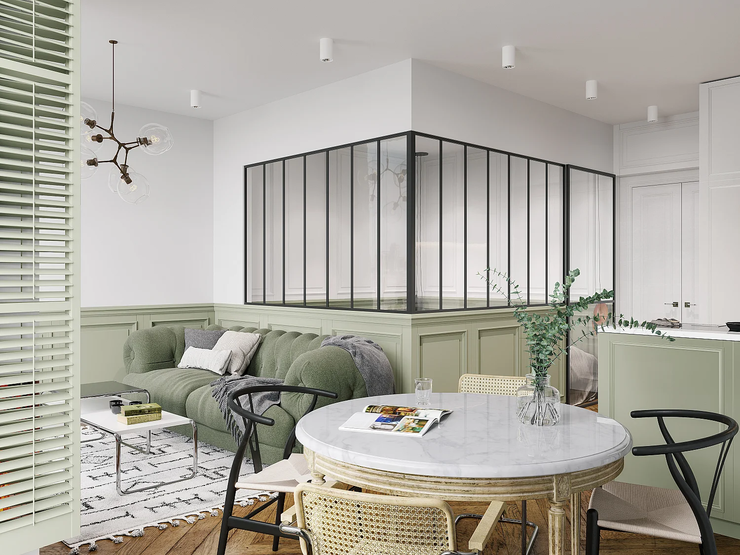 Verrière d'angle d'atelier en aluminium thermolaqué - L210 x L210 x H130 - Noir - BAYVIEW