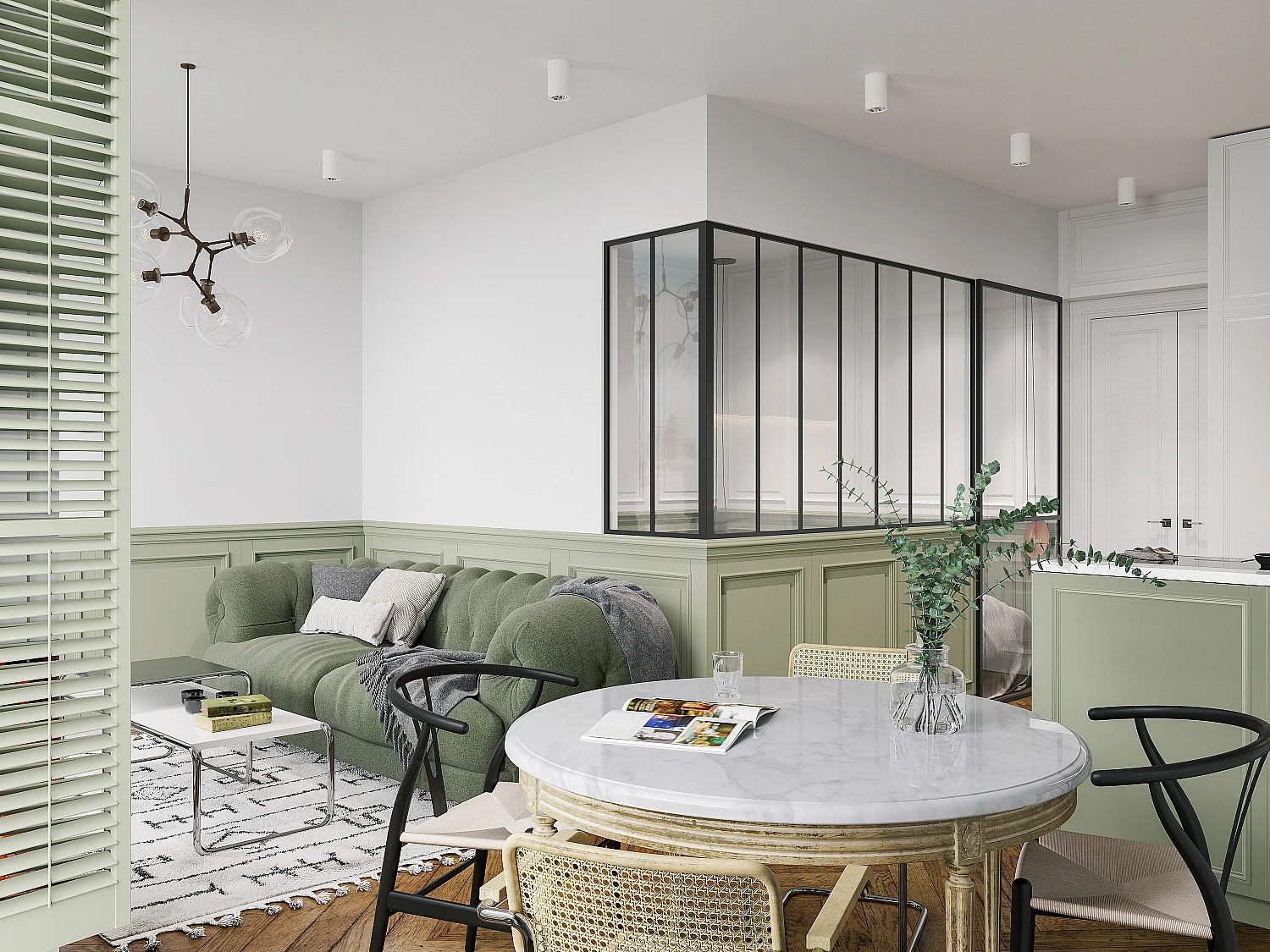 Verrière d'angle d'atelier en aluminium thermolaqué - L210 x L60 x H130 - Noir - BAYVIEW