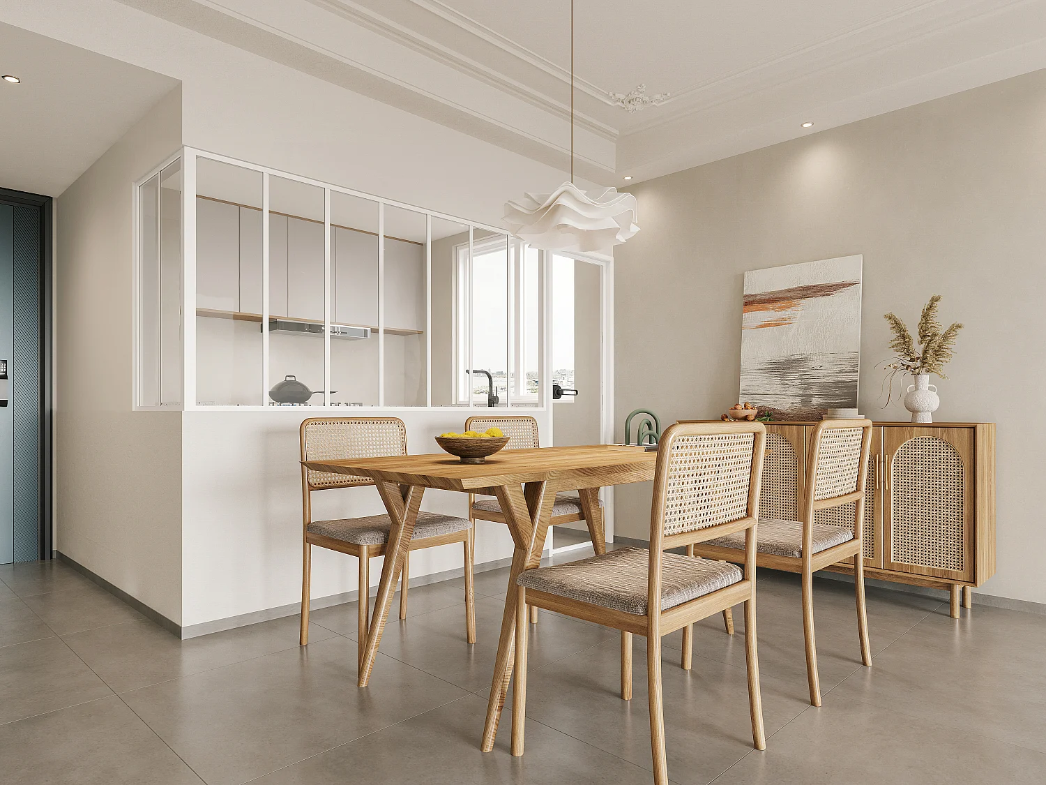 Glaswand Ecklösung - 210 x 60 x 105 cm - thermolackiertes Aluminium - Weiß - BAYVIEW