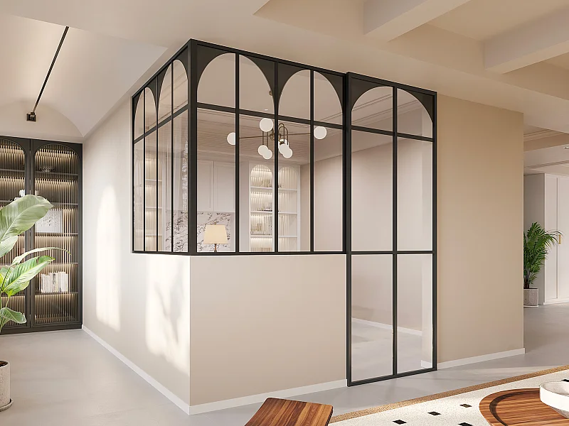 Hoekraam werkplaats van gepoedercoat aluminium L120 x B120 x H130 cm - Zwart - ARCADEA