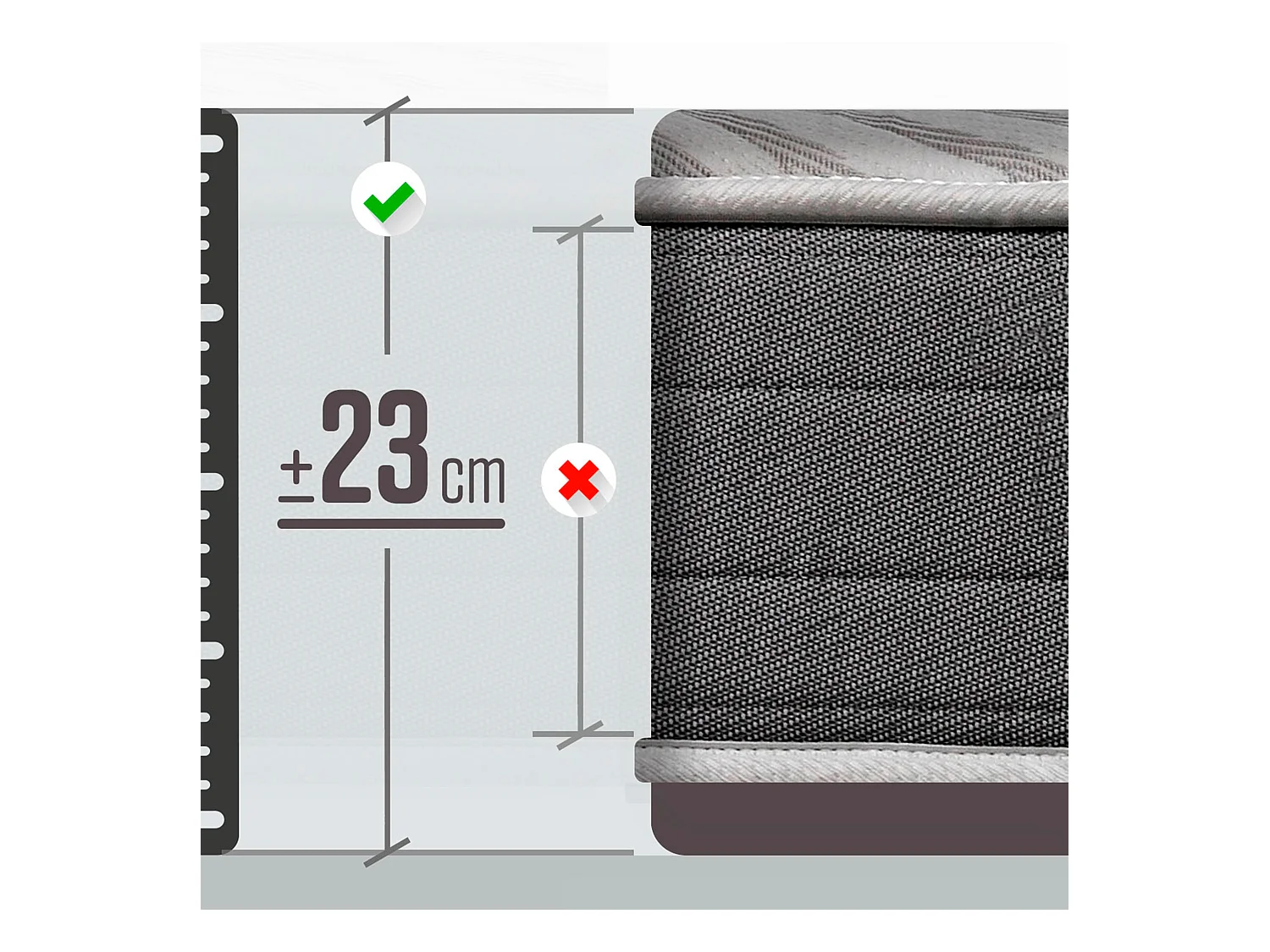 Colchão 150 x 190 cm e sommier | RS Ceramic | Branco | Montagem incl