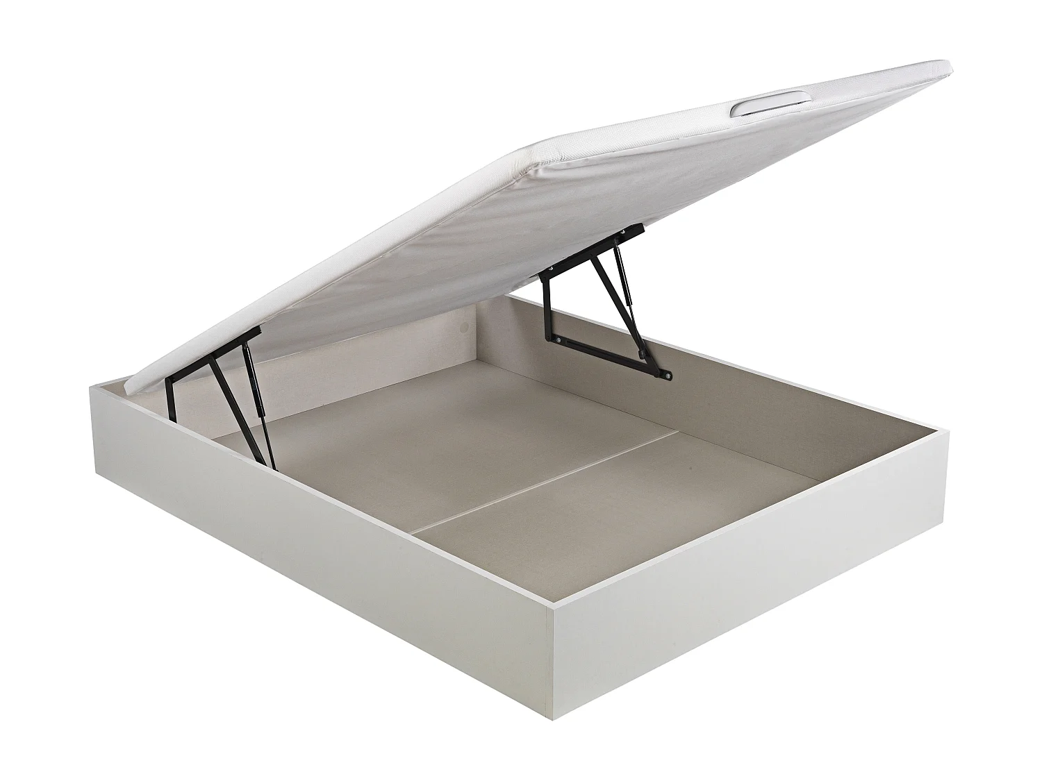 Pack Descanso Ceramic Royal Sleep, Colchón Viscoelástico + Canapé Abatible Gran Capacidad, Blanco Madera, Montaje y Retirada Usado Incluido 90x190