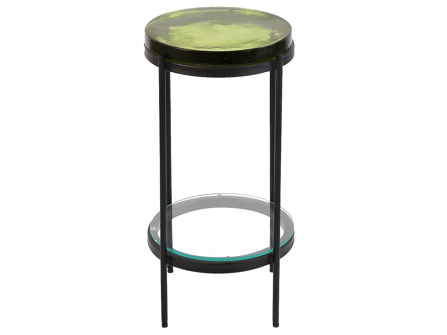 Bout de canapé plateau en verre vert Lise