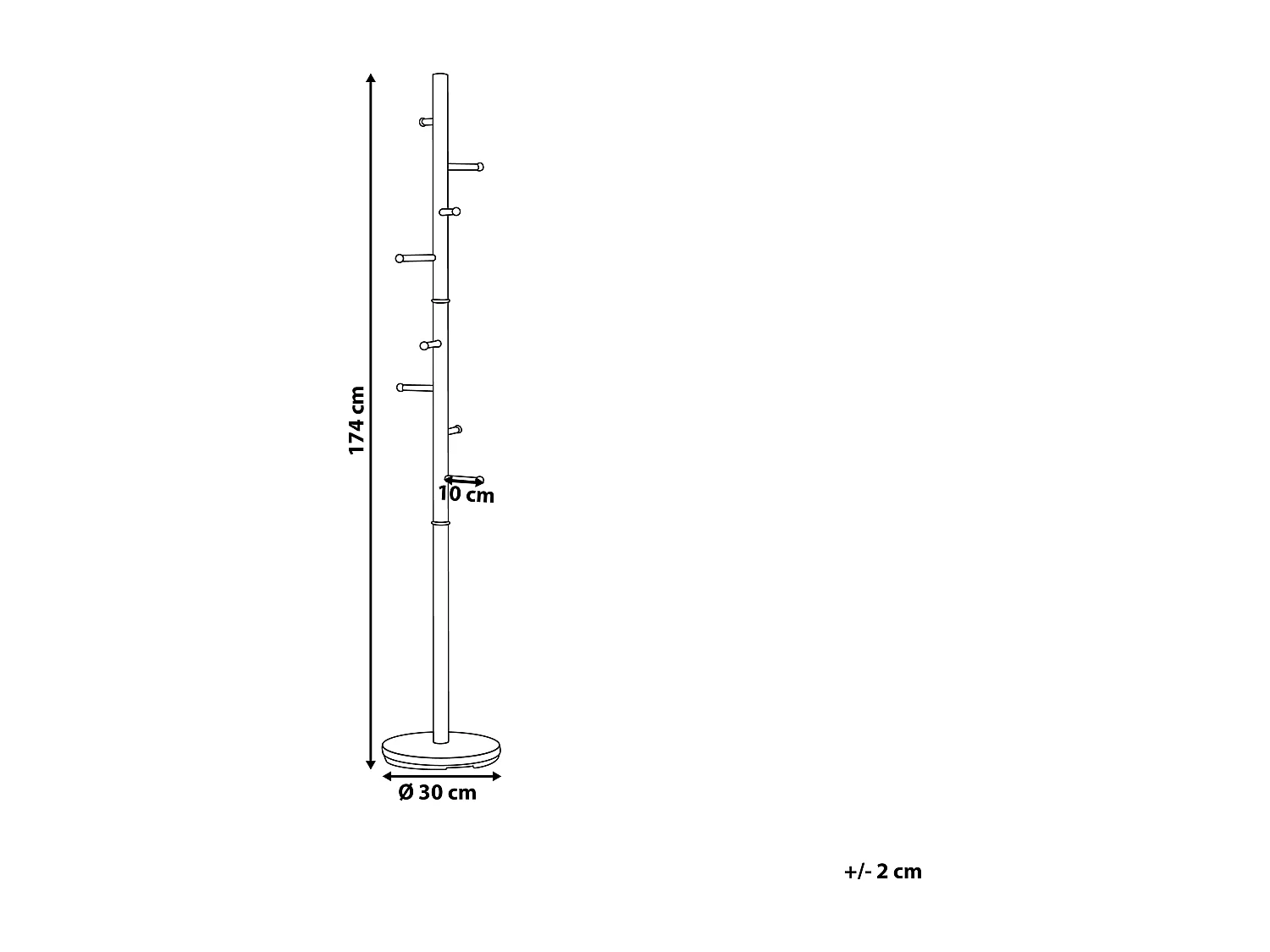 Moderner freistehender Kleiderständer in Gold aus Stahl mit 8 Haken Clovis
