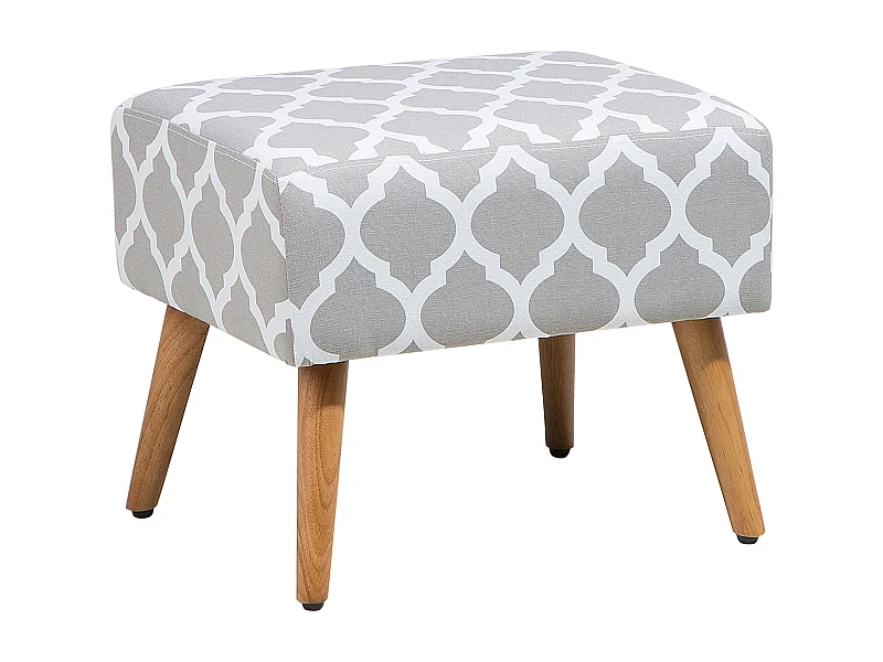 Eleganter Sitzhocker mit klassischem Muster in Grau Manteo