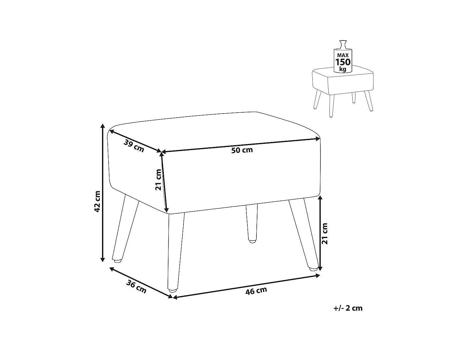 Hocker MANTEO Katoen Mintgroen