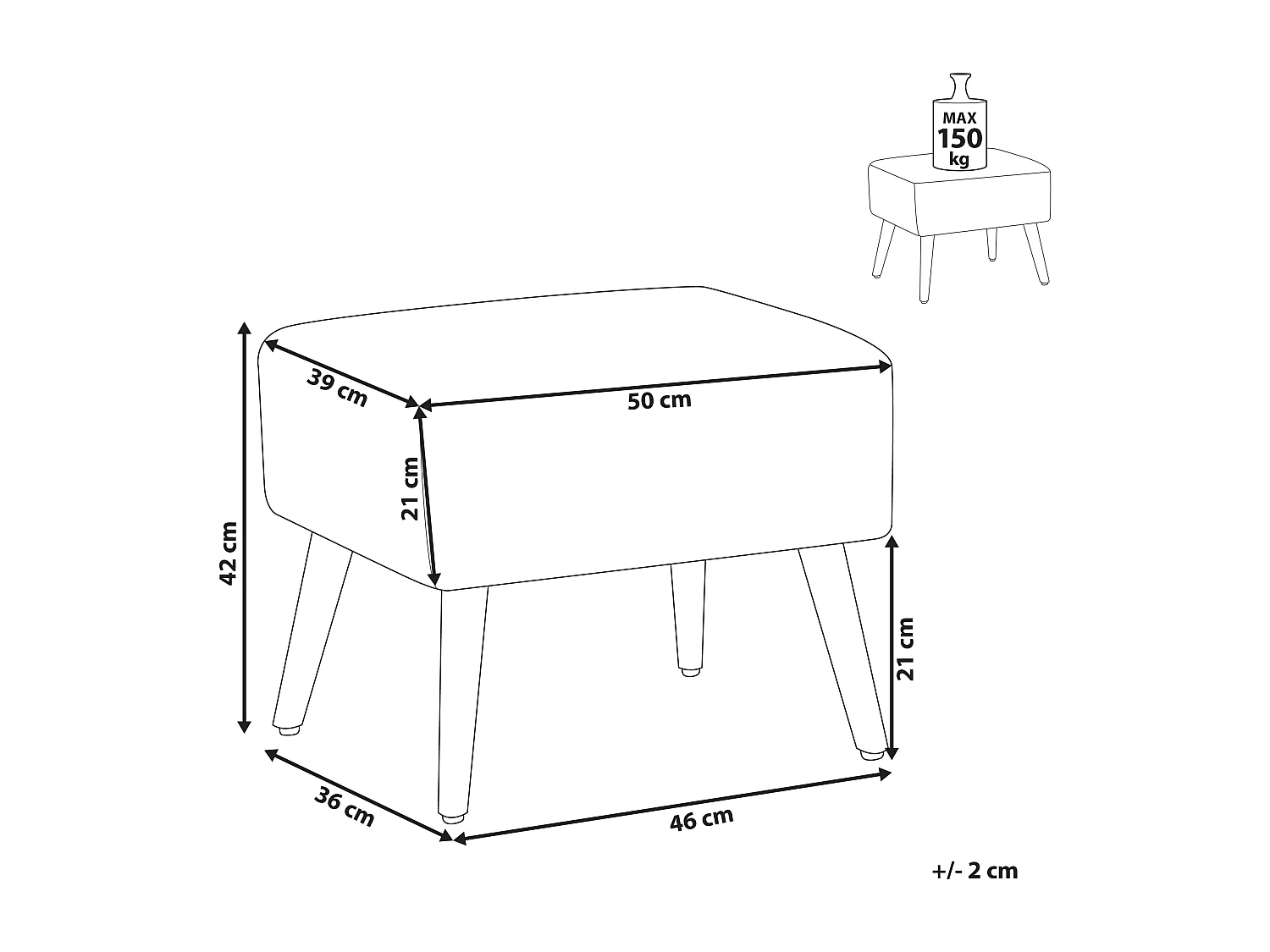 Hocker MANTEO Baumwolle Mintgrün