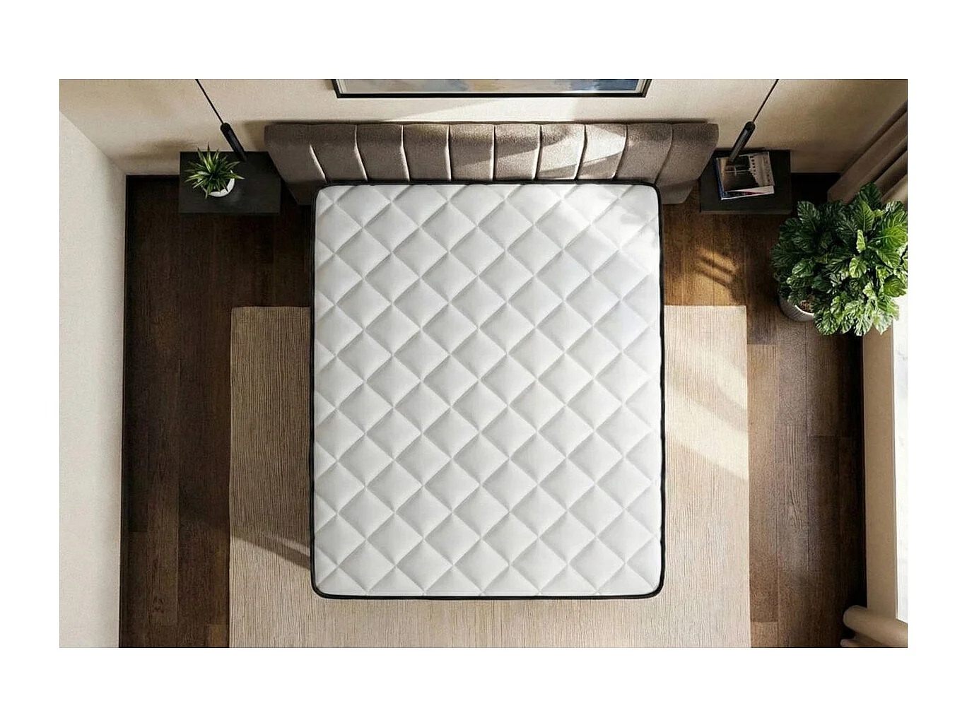 Matelas Suite 200x200 Ressorts ensachés, mémoire de forme 5 zones