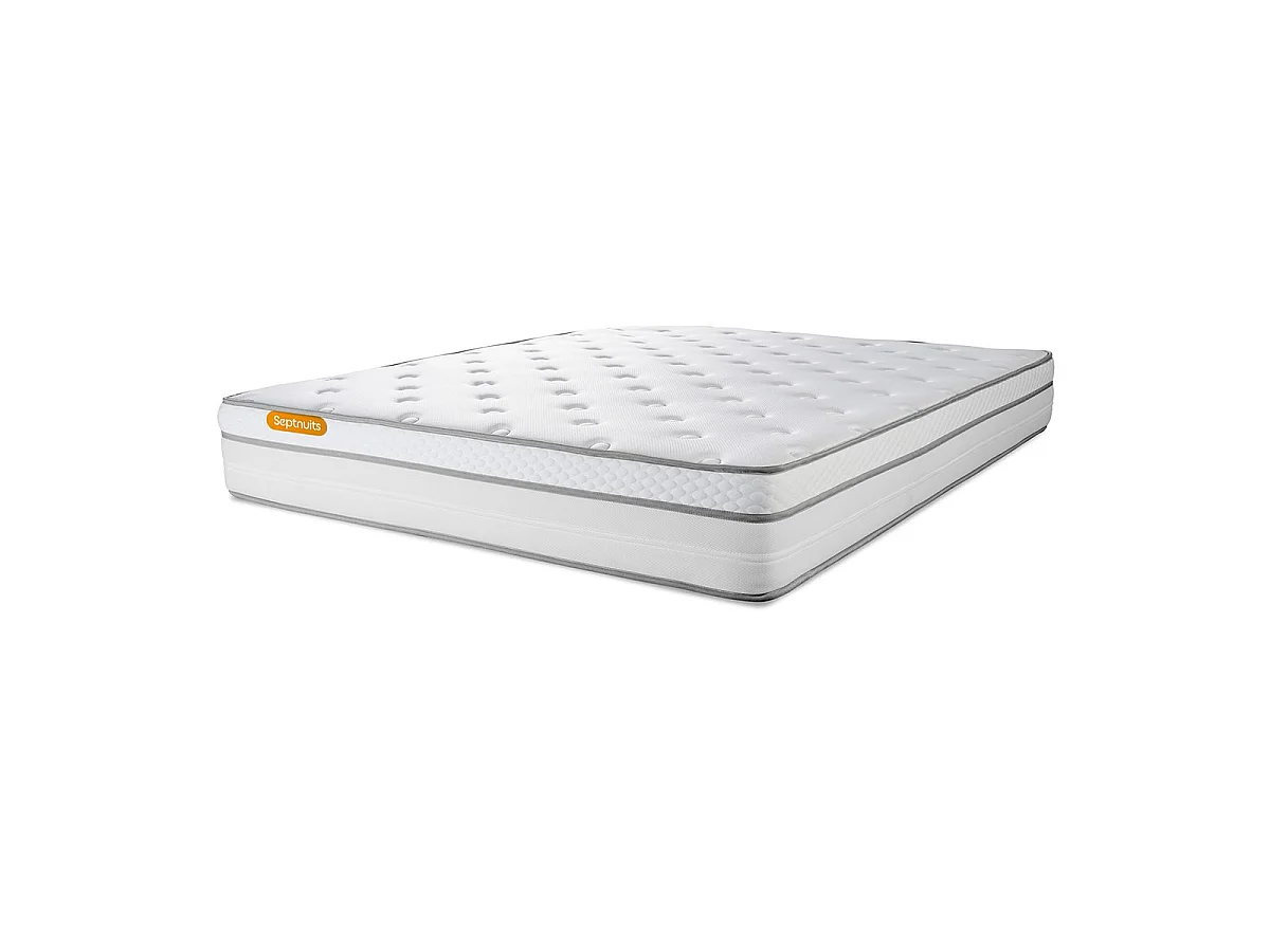 Matelas 140x190 Memo Luxe  Ressorts ensachés + mémoire de forme 5 zones de confort MAXI épaisseur