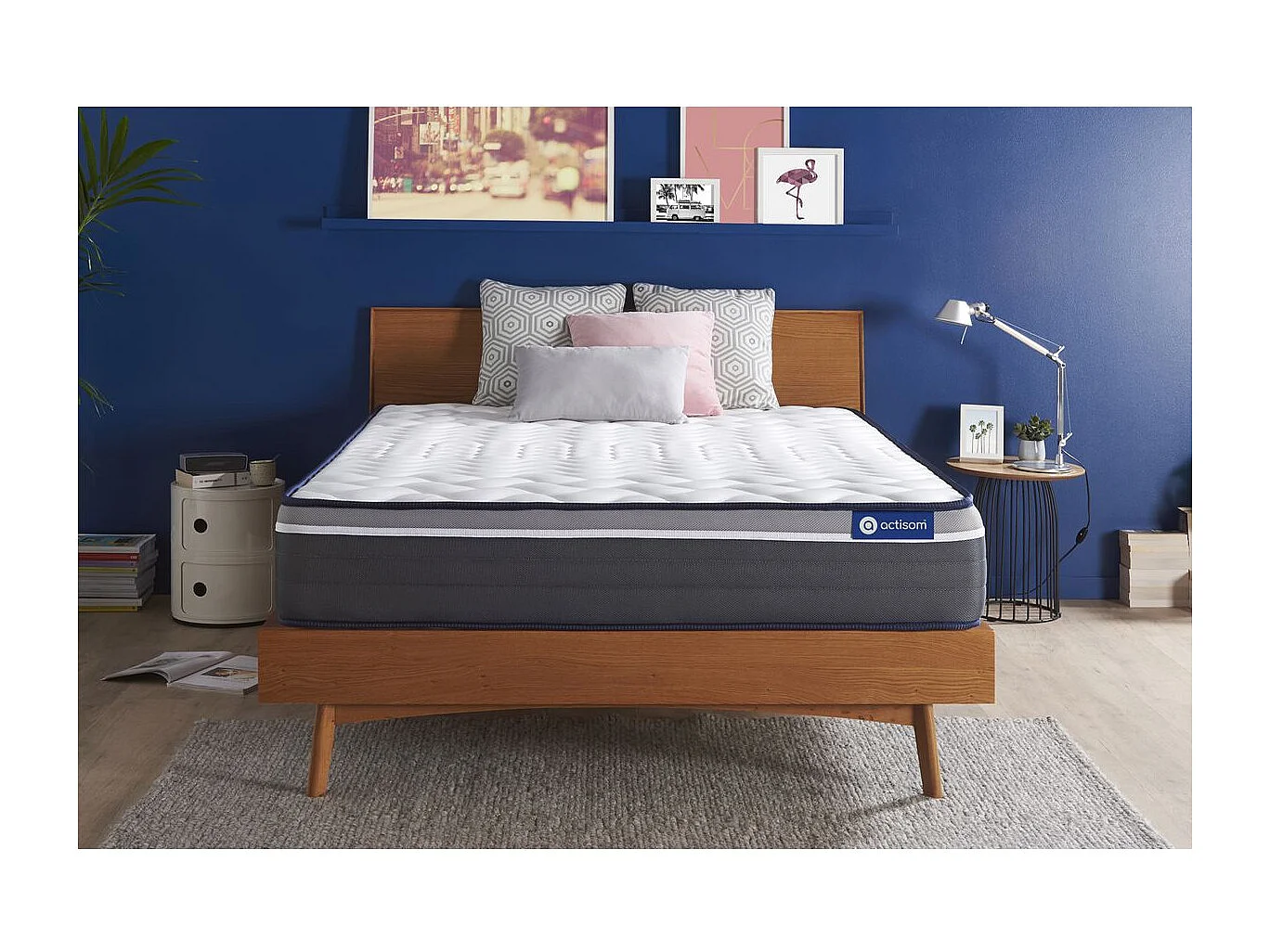 ACTISOM Matelas 140x200 Ressorts ensachés+Mémoire de forme Maxi épaisseur 7zones de confort