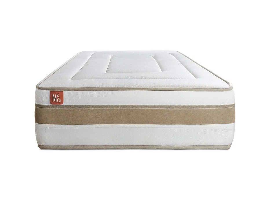 Matelas LE RAFFINÉ 90x190 cm Ressorts ensachés + Mémoire de forme BioVisco - Maxi épaisseur 26cm