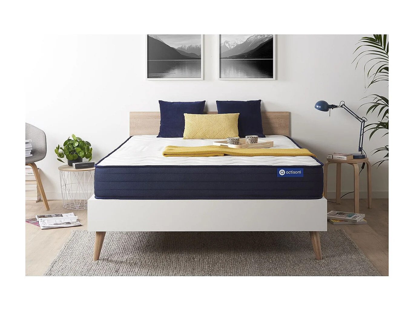 ACTISOM Matelas 140x190 Latex et Mémoire de forme 5zones de confort