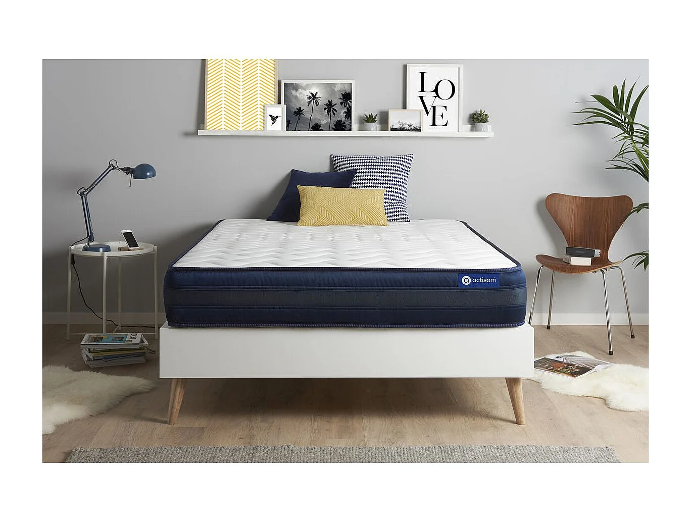 ACTISOM Matelas 140x190 Mémoire de forme Maxi épaisseur 5zones de confort