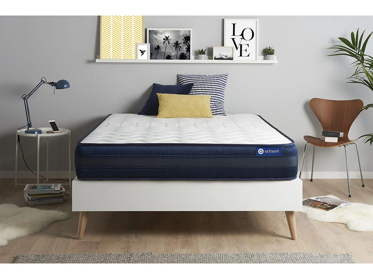 ACTISOM Matelas 140x190 Mémoire de forme Maxi épaisseur 5zones de confort