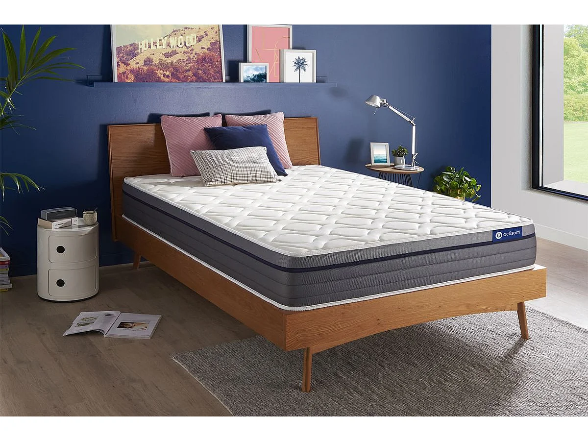 ACTISOM - Colchón Híbrido 160 x 200 - Colchón Doble, 26 cm de Grosor - Acogida de Memory Foam, Soporte Firme y Confort Equilibrado con 7 Zonas de Confort