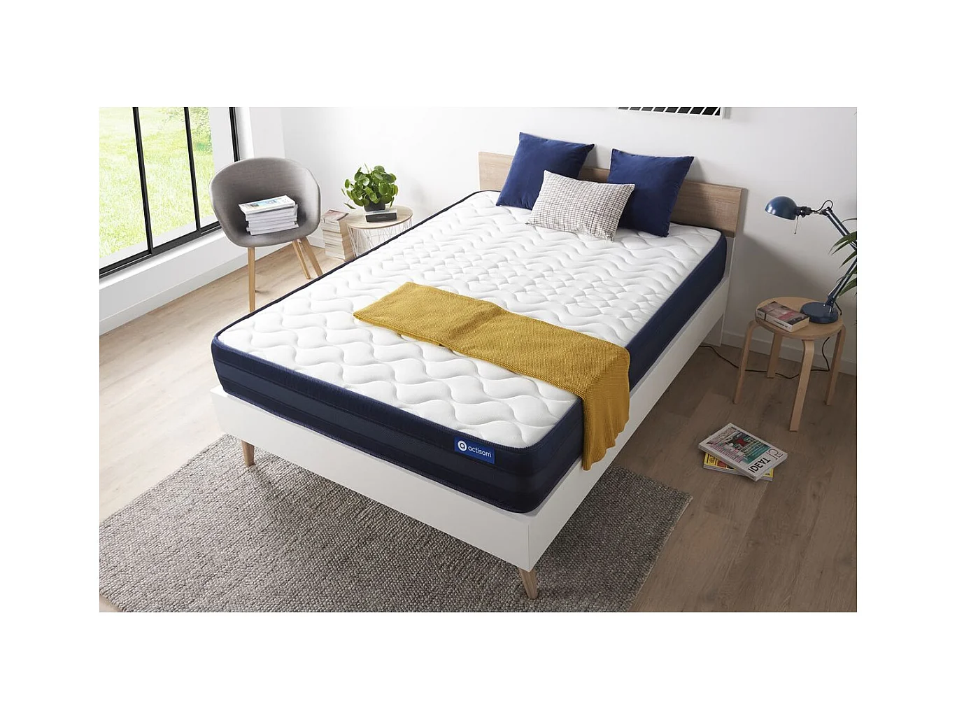 ACTISOM Matelas 90x200 Mémoire de forme Maxi épaisseur 5zones de confort