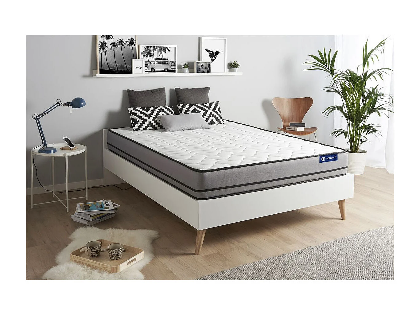 Matelas ACTIMEMO 140x200cm 2 faces à MÉMOIRE DE FORME 3zones de confort