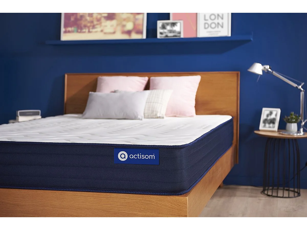 ACTISOM Matelas 90x190 Ressorts ensachés et Mémoire de forme 5zones de confort