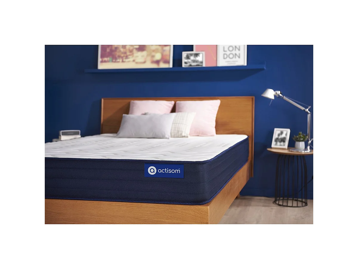 ACTISOM Matelas 90x190 Ressorts ensachés et Mémoire de forme 5zones de confort