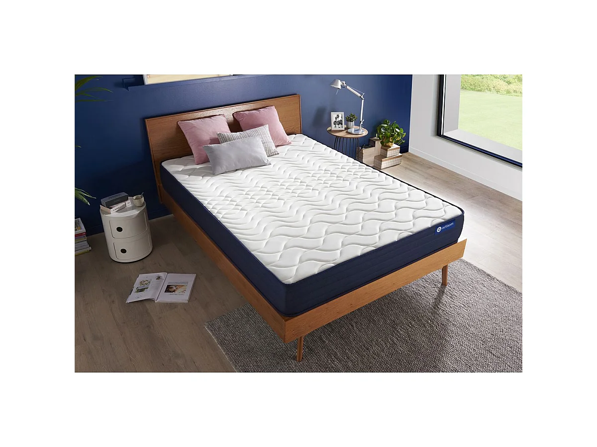 ACTISOM Matelas 90x190 Ressorts ensachés et Mémoire de forme 5zones de confort