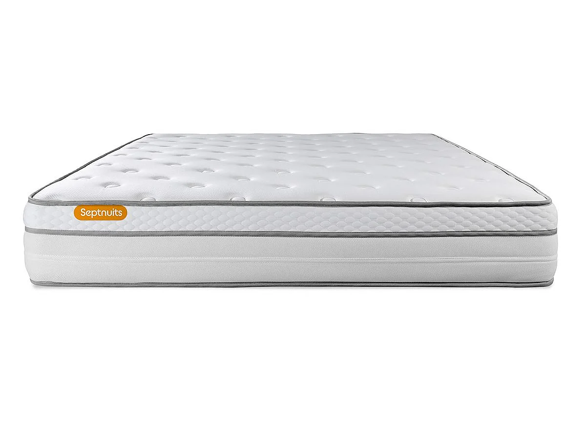 Matelas 160x200 Memo Luxe  Ressorts ensachés + mémoire de forme 5 zones de confort MAXI épaisseur