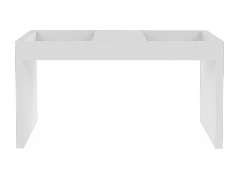 Table Basse Rectangle Blanche 2 Niches L 36 H 38.5 P 68 cm