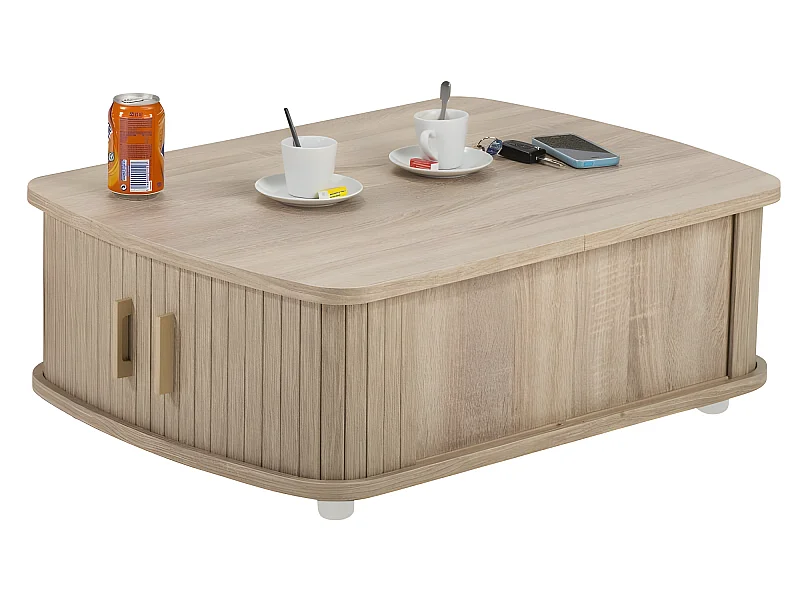 Table Basse Rectangle 80 cm Chêne - Coloris: Chêne Naturel