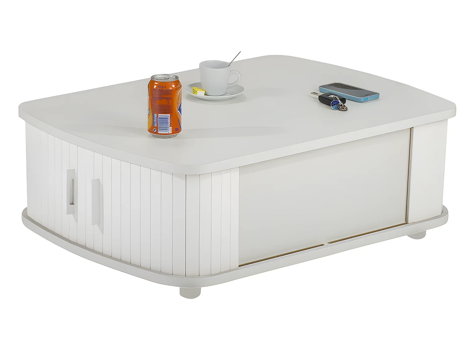 Table Basse Rectangle 80 cm Blanche - Coloris: Blanc