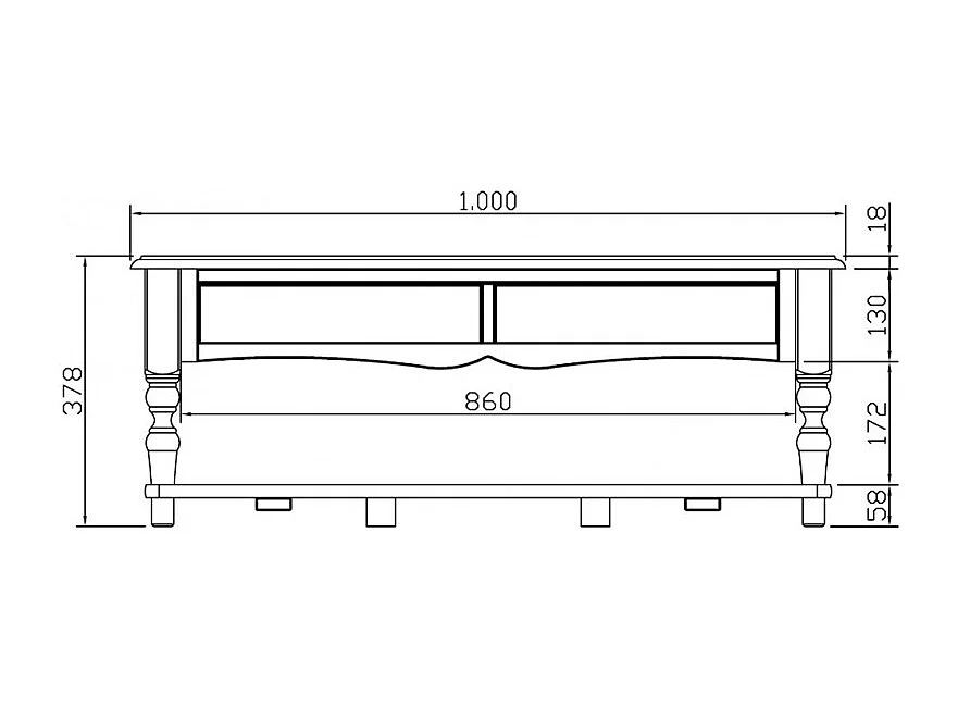 Table Basse Taupe 2 Tiroirs Va-et-Vient