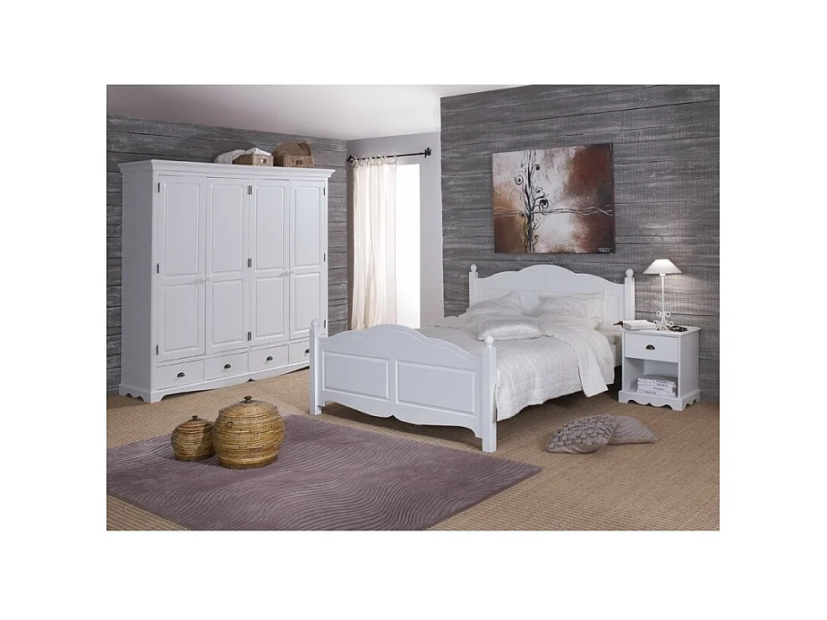 Chambre Blanche Lit 160 Armoire Chevet