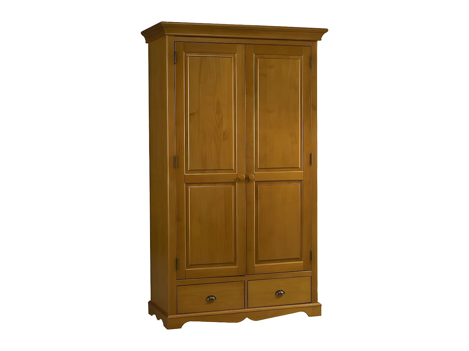 Chambre Enfant Pin Miel Lit 90 + Armoire + Commode