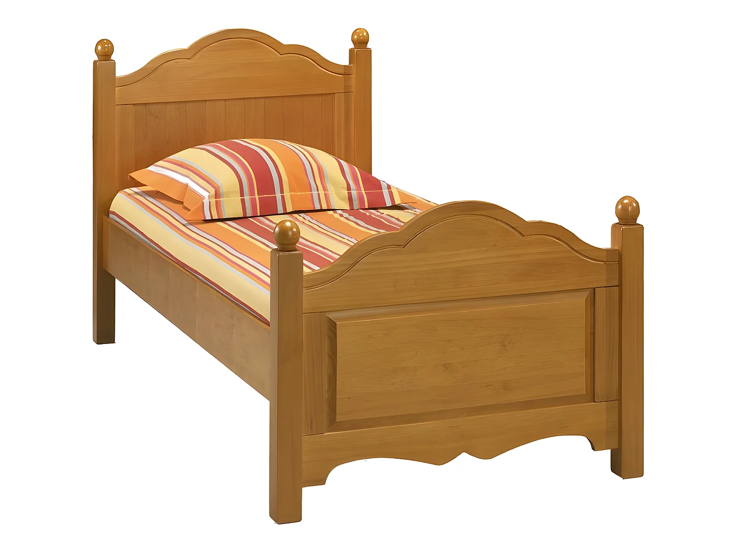 Chambre Enfant Pin Miel Lit 90 + Armoire + Commode