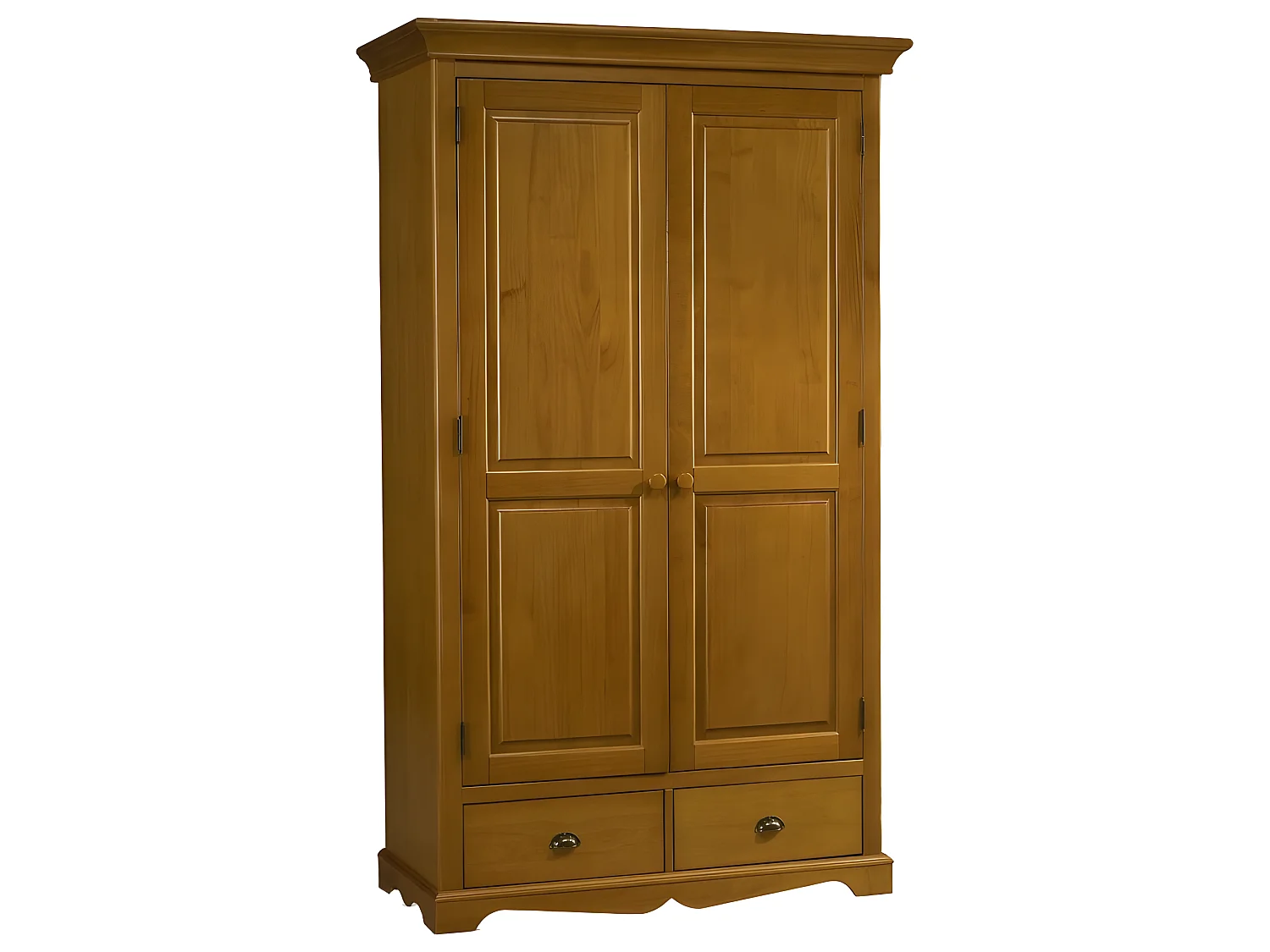 Chambre Enfant Pin Miel Lit 90 + Armoire + Commode