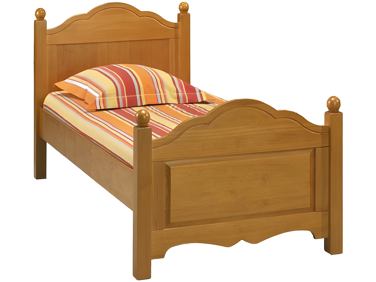 Chambre Enfant Pin Miel Lit 90 + Armoire + Commode