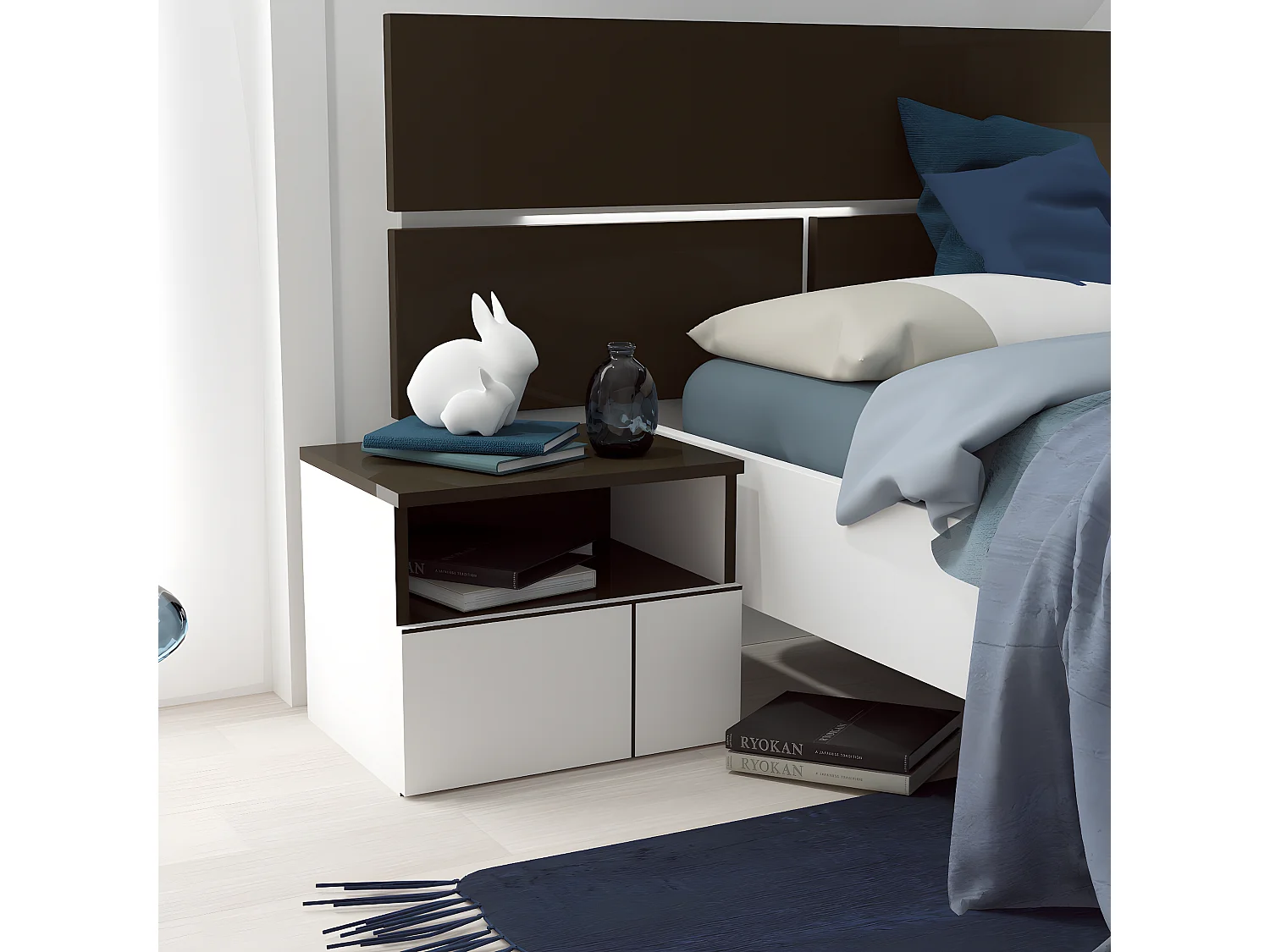 Chevet 1 tiroir et 1 niche L49 cm - Prado