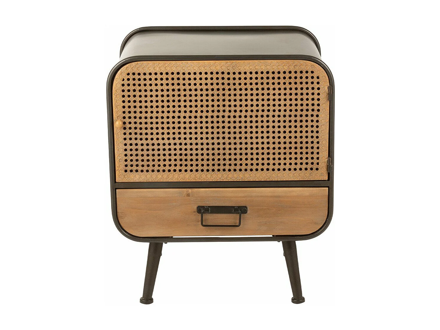 Table de Chevet 1 Tiroir 1 Porte avec Cannage - Vintage