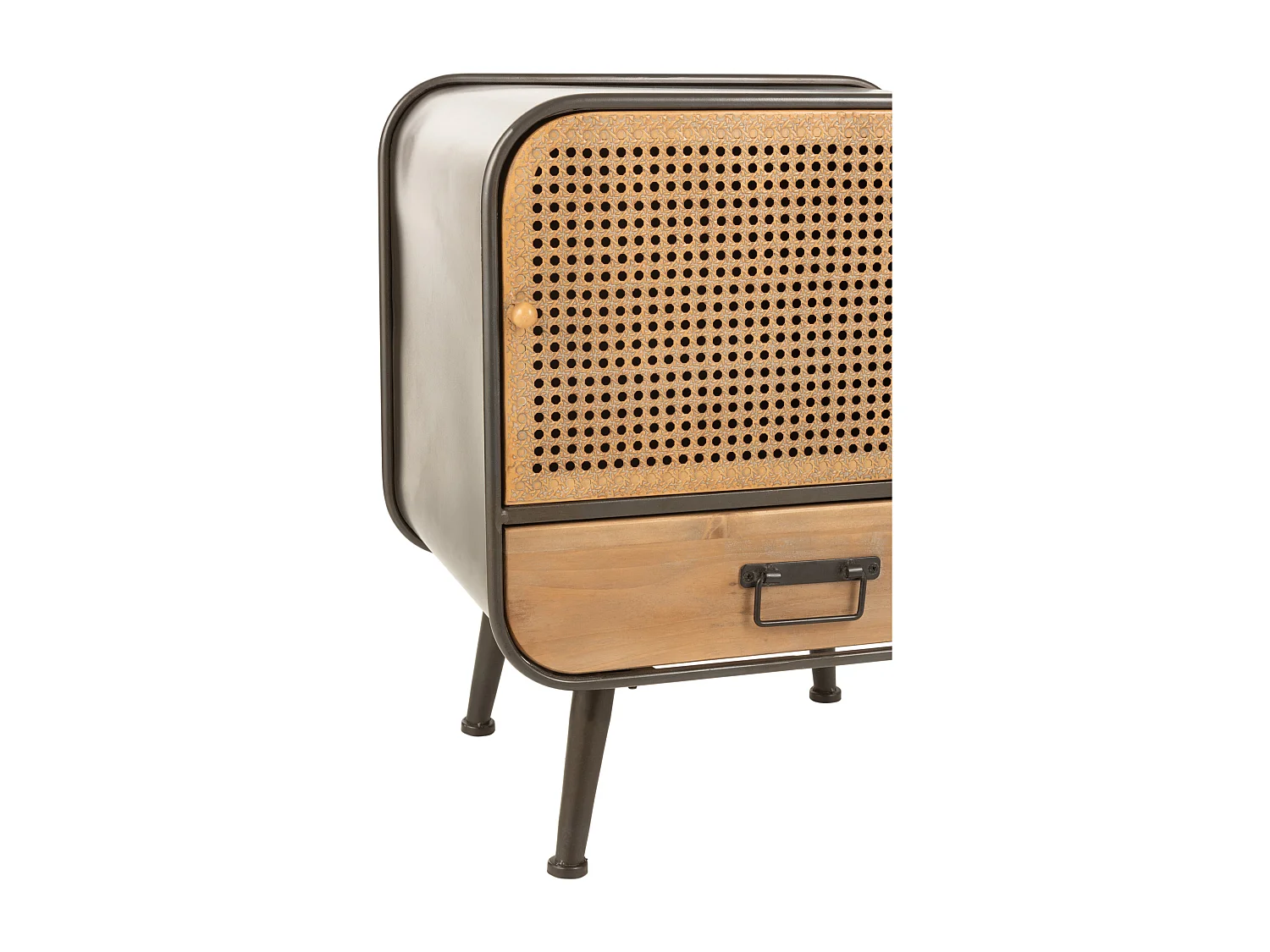 Table de Chevet 1 Tiroir 1 Porte avec Cannage - Vintage