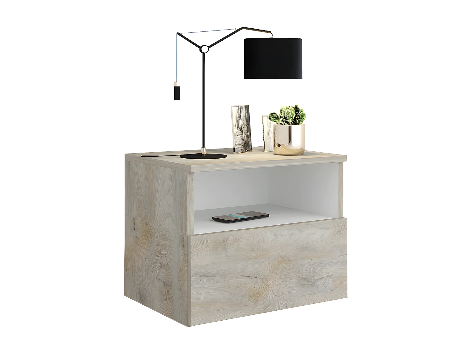 Chevet 1 tiroir et 1 niche L49 cm - Prado