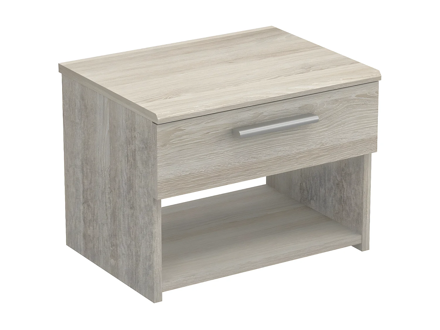 Comodino 1 cassetto L42,5 cm, decorazione legno chiaro - Costoso