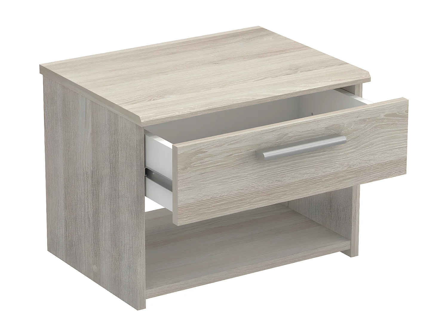 Comodino 1 cassetto L42,5 cm, decorazione legno chiaro - Costoso