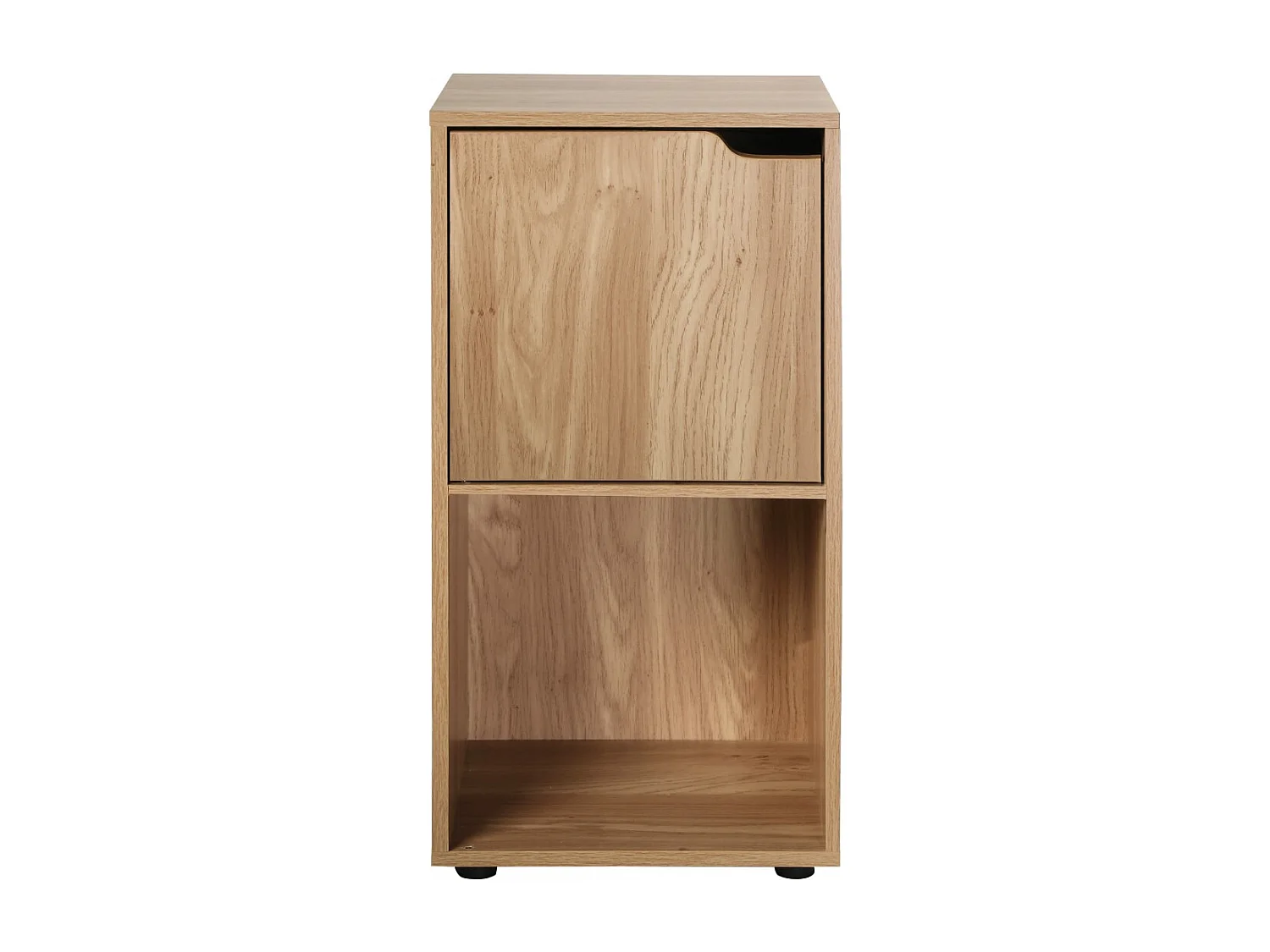 Mesitas de noche 2 estantes acabado madera 1 puerta - Pack de 2