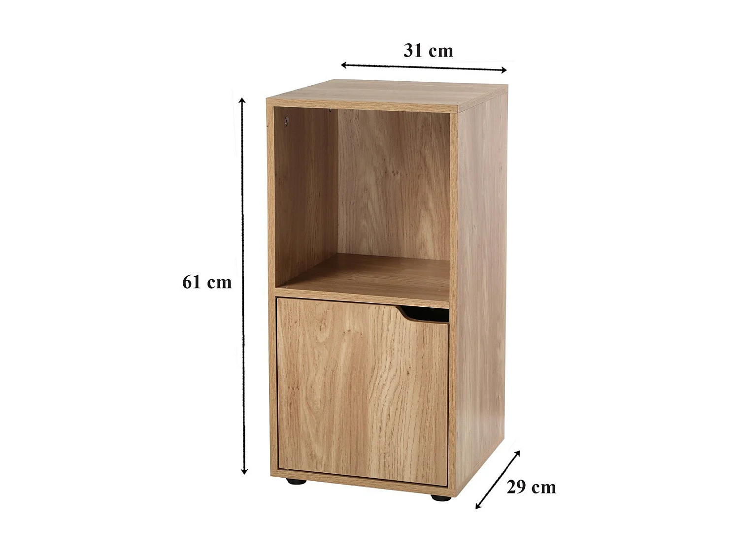 Nachttischen mit 2 Fächern im Holzdekor mit 1 Tür - L31 cm - Set aus 2