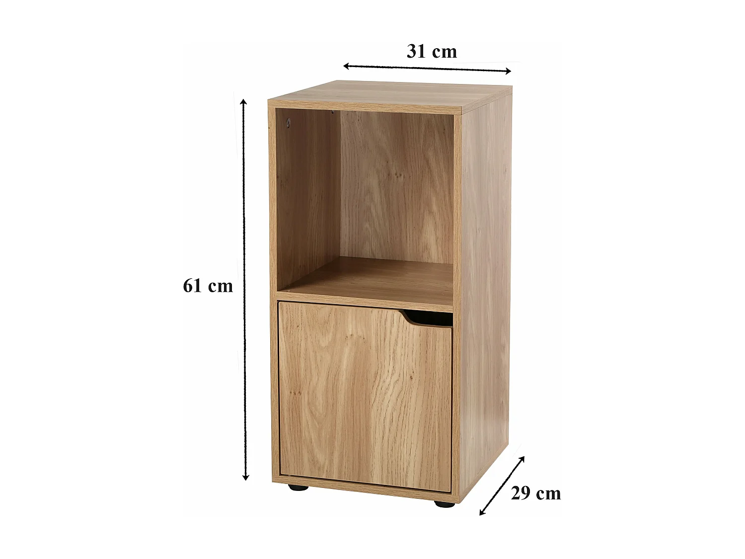 Boekenkast met 2 compartimenten, houtdecor, 1 deur